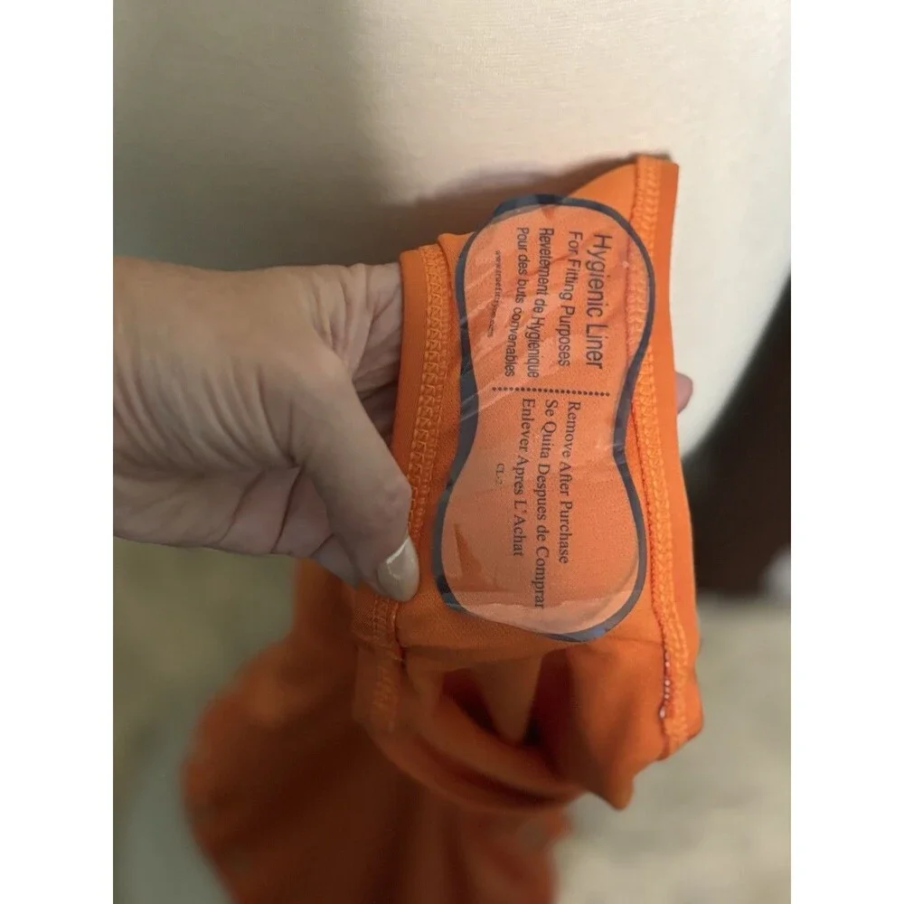NEW Michael Kors Swimsuit Women Sz 8 Monokini grommet One Shoulder Orange $118